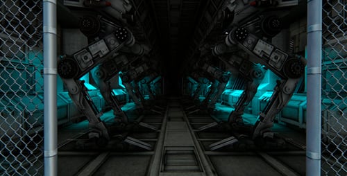 Futuristic Military Base With Robots