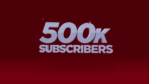 3D YouTube Icon and 500k Subscribers Milestone Animation