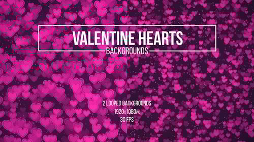 Glittering Pink Hearts Romantic Celebration Background