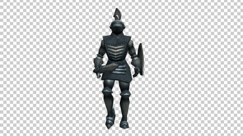 3D Animated Knight Character Walking Forward