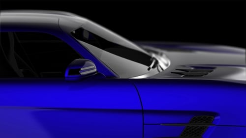 Modern 3D Blue Sports Car Reveal Animation