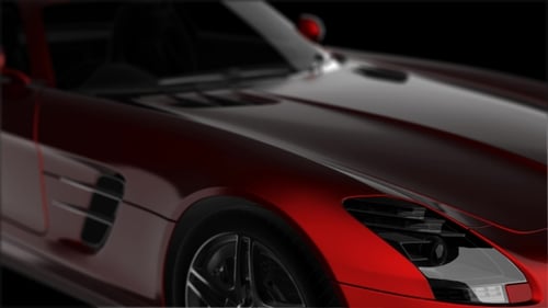 3D Rendered Red Sports Car Animation