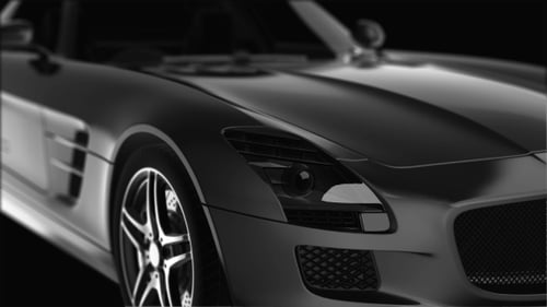 Sleek Modern Luxury Sports Car Flyover Animation