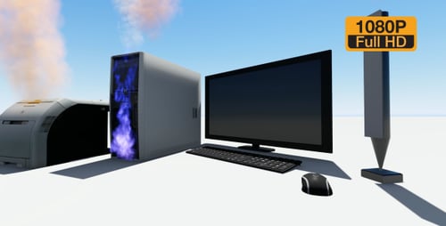 Fehlerhafter Computer und Drucker
