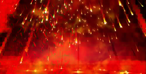Fiery Falling Meteors Abstract Background Animation