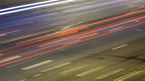 Night Car Light Lines In The City