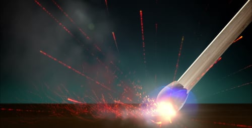 Realistic Match Igniting with Dynamic Sparks and Glowing Flame