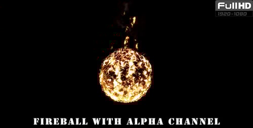 Burning Fiery Sphere Animation with Intense Flames and Smoke