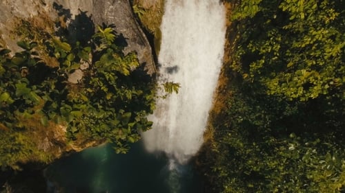 Beautiful Tropical Waterfall. Philippines Cebu Island.