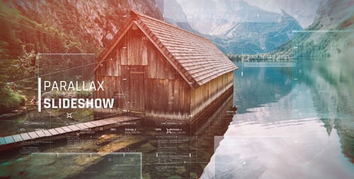Futuristic Parallax Slideshow with Dynamic Digital HUD Overlays