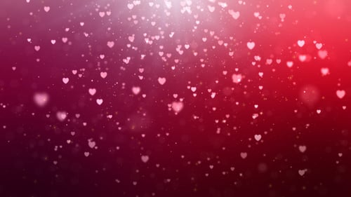 Romantic Falling Hearts Particle Animation Background Loop