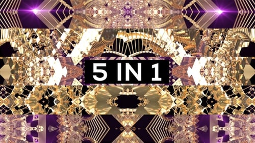 Dynamic Geometric Kaleidoscope Tunnel Loop with Shimmering Metallic Elements