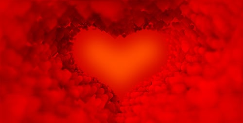 Floating Red Hearts Romantic Background Animation