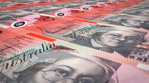 Banknoten im Wert von zwanzig australischen Dollar