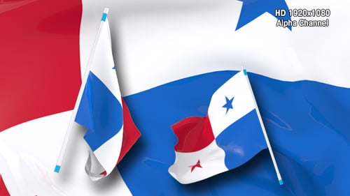 Realistic Panama Flag Waving 3D Animation