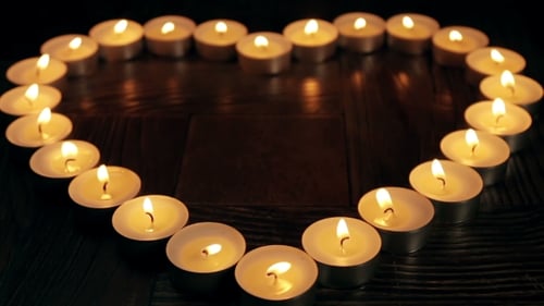 Heart Shape Formed by Candles, Love and Romance