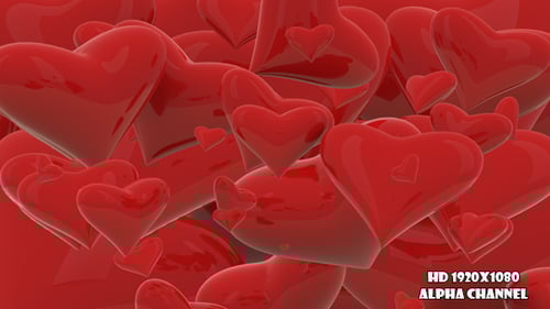 Glossy 3D Hearts Love Animation