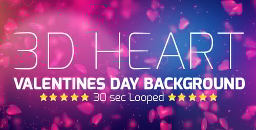 Floating Pink Hearts and Stars Loop Background