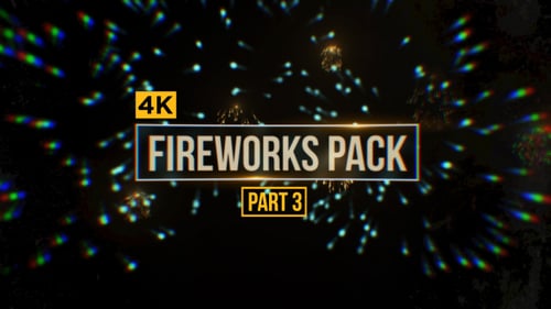 Realistic Fireworks Explosions with Alpha Channel Pack