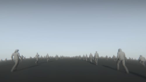 Abstract Crowd of People Walking Forward Loop