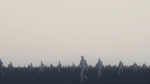 Stylized Walking Figures Crowd Loop