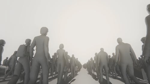Abstract People Crowd Walking Forward Animation