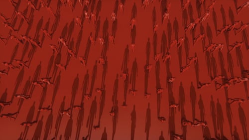 Abstract Red Figures with Long Shadows Loop