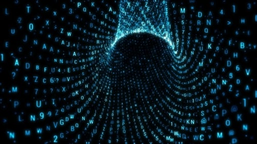 Digital Data Stream Tunnel Seamless Loop Background