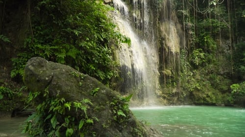 Beautiful Tropical Waterfall. Philippines Cebu Island
