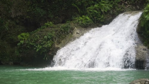 Beautiful Tropical Waterfall. Philippines Cebu Island.