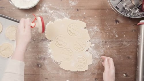 Baking Christmas sugar cookies for Santa.