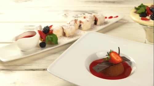 Plates with Desserts