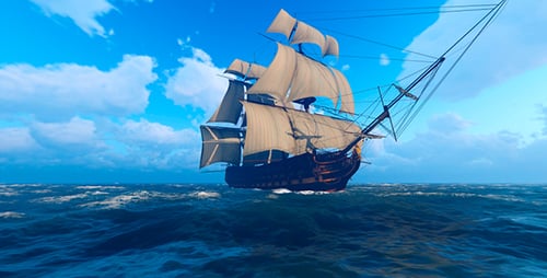 Velero en un océano