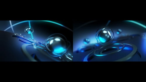 Futuristic Abstract Spheres Rotating Loop Background Animation