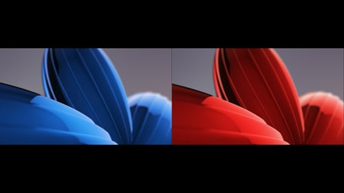 Blue Red Glossy Flower