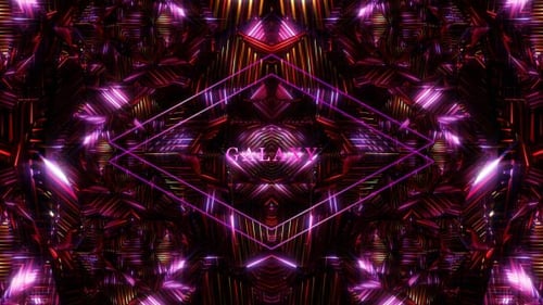 Pulsating Geometric Neon Light Tunnel Loop Background