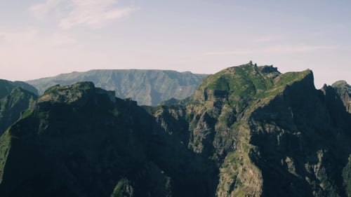 Aerial View of Rock and Mountains Landscape
