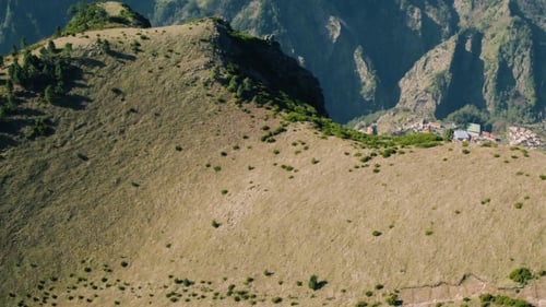 Aerial View of the Countryside in Mountains