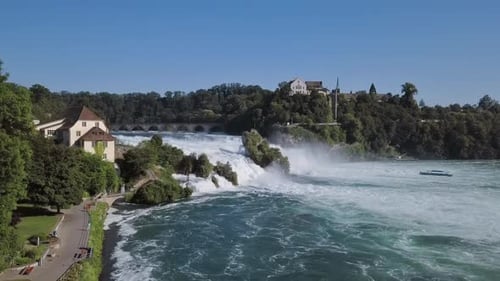 Aerial View of Rhine Falls, Switzerland