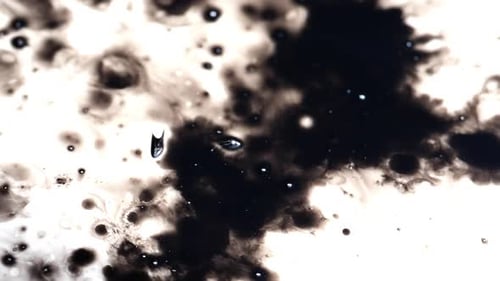 Abstract Black Ink Spreading on White Surface