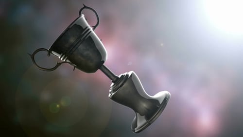 Cinematic Awards Trophy with Shimmering Light Effect