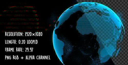 Futuristic Digital Earth Globe Rotating Animation