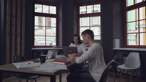 Team Working in Modern Urban Office