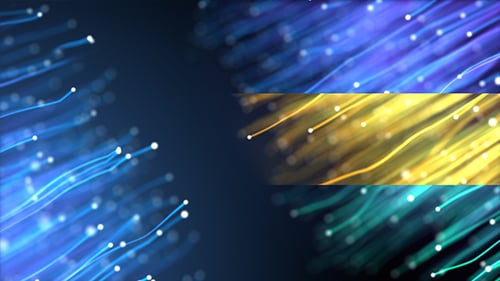 Glowing Futuristic Data Stream Particles Background