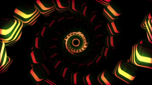 Abstract Futuristic Glowing Spiral Tunnel Background