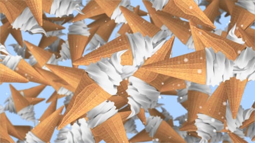 Delicious Ice Cream Cones Falling Animated Background