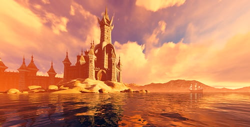 Fantasy Castle By The Sea