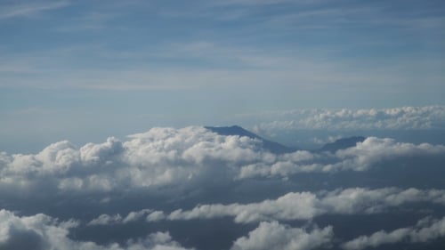 View From an Airplane Window on the Mountains.