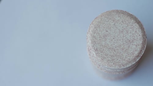 Columns of Soluble Purple Tablets Top View, .