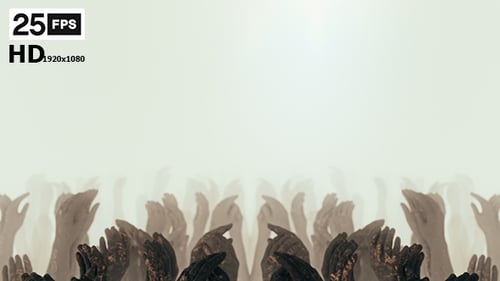 Surreal Stylized Hands Reaching Up Motion Background